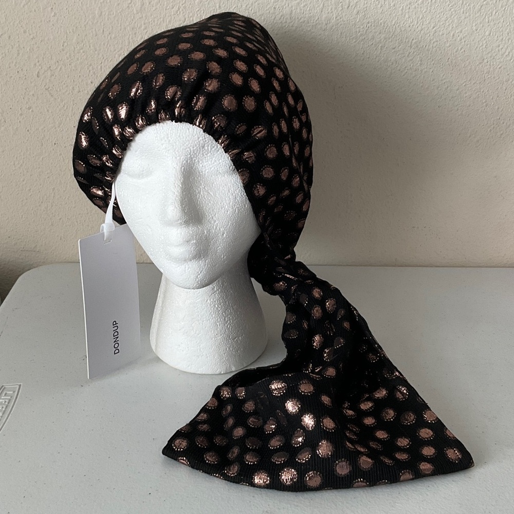DondupBlack and Gold Polka Dot Headwrap